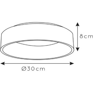 Lucide LED plafondlamp Talowe zwart Ø 30 cm