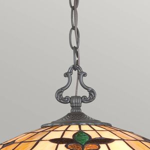 QUOIZEL Hanglamp Kami in Tiffany-stijl