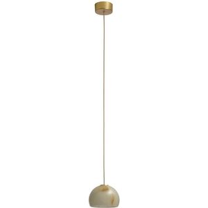 Carpyen Neil LED hanglamp, Alabast, goud, Ø 15cm