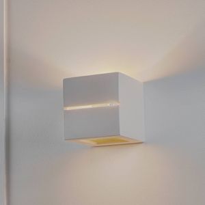 SOLLUX LIGHTING Wandlamp keramiek Top, wit, 15 x 15 cm