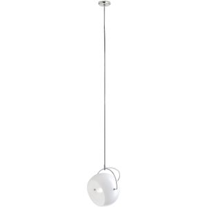 Fabbian Beluga white glazen hanglamp, Ø 20 cm