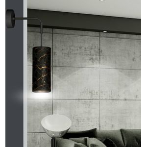 EMIBIG LIGHTING Wandlamp Joni, textiel, 1-lamp zwart-gemarmerd