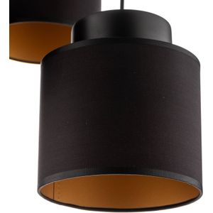 Luminex Hanglamp Soho cilindervormig rond 5-lamps zwart/goud