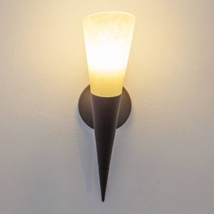 Wandlamp Lindby Alva, roestkleurig, glas, 34 cm hoog, E14