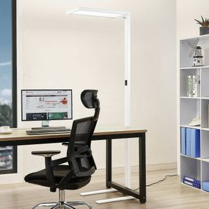 Vloerlamp Nelus Arcchio, dimbaar, wit / opaal, Werkkamer / Kantoor, metaal, Modern