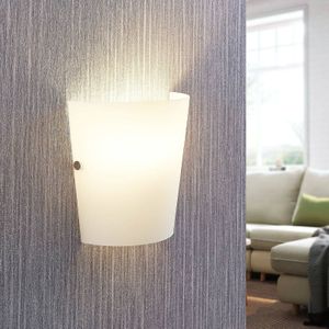 Lucande - wandlamp - 1licht - glas, metaal - H: 19.5 cm - E14 - wit