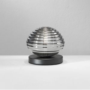Eco-Light Ripple tafellamp, zwart/rookgrijs, Ø 18 cm