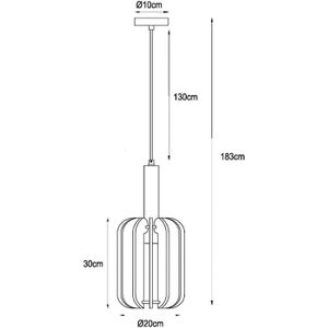 Lucide Rafal hanglamp, Ø 20 cm, vilt, grijs, 1-lamp