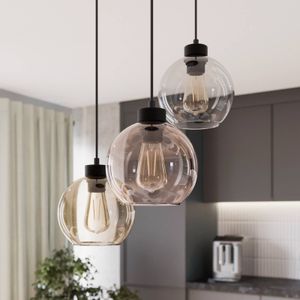 TK Lighting Cubus hanglamp, 3-lamps, helder/honingbruin