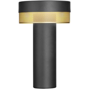 HELL LED tafellamp Mesh accu, hoogte 24 cm, zwart/goud