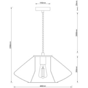 Beacon Lighting Hanglamp Pheonix Squat, zwart, metaal, Ø 45 cm