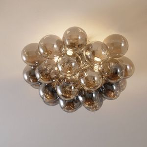Maytoni Plafondlamp Balbo, glazen rookgrijs, 13-lamps
