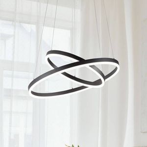 Fabas Luce LED hanglamp Giotto, 2-lamps, zwart