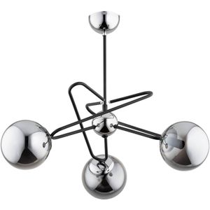Alfa Plafondlamp Sagito, 3-lamps, chroom/zwart