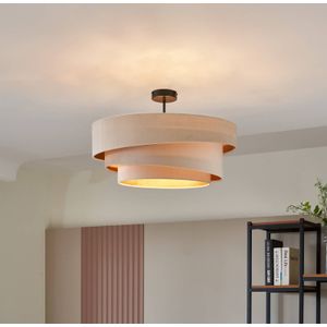 Lindby plafondlamp in textiel Jusari, wit