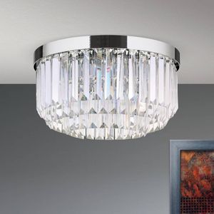 ORION LED plafondlamp Prism, chroom, Ø 35 cm