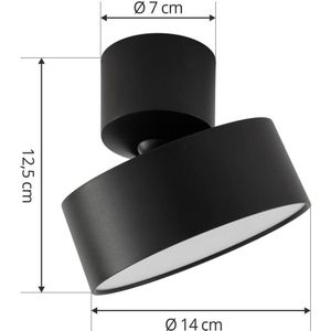 Lindby LED spot Nivoria, zwart, set van 2, draaibaar