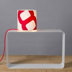 lumbono Tafellamp thuishaven zeildoek wit/rood
