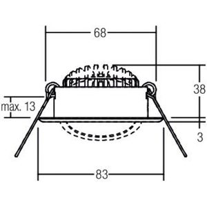 BRUMBERG inbouwspot BB09, RC, aansluitdoos, wit