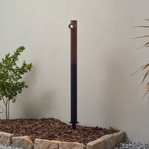 Lindby LED tuinpadverlichting Luzian, hoogte 80 cm, zwart, grondspies