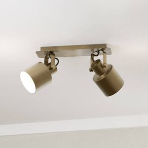 EGLO Plafondspot Southery 2-lamps crème-goud geborsteld