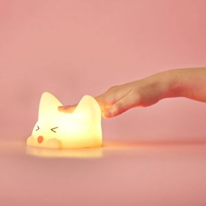 Niermann Standby Accu-LED-nachtlamp Catty Cat, 7 kleuren + sound