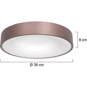 Steinhauer plafonniere Ringlede - brons - metaal - 38 cm - ingebouwde LED-module - 2562BR