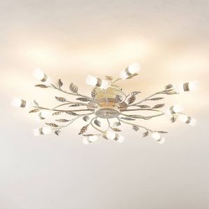 Lindby - LED plafondlamp - 12 lichts - metaal, aluminium - H: 11 cm - wit, brons - Inclusief lichtbronnen
