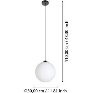 EGLO Hanglamp Rondo 3, Ø 30cm, zwart