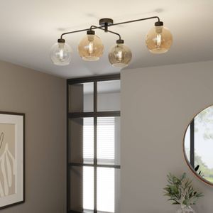 TK Lighting Plafondlamp Cubus 4-lamps helder/amber/grijs