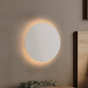 TK Lighting Wandlamp Luna, beige, indirect licht, Ø 30 cm, staal