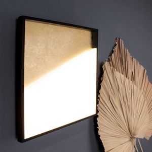 Eco-Light Vista LED wandlamp, goud/zwart, 30 x 30 cm