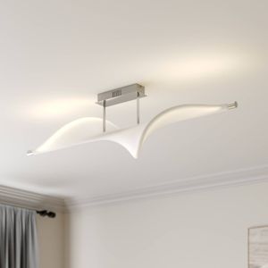 Lucande - Plafondlamp- met Dimmer - 1licht - Aluminiu - Textiel - H: 30 cm - Wi - Chroom