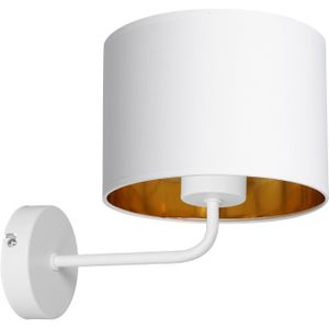 Luminex Wandlamp Soho, cilindervormig, wit/goud