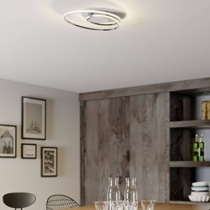 Lindby Xenias LED plafondlamp, chroom, 49 x 30 cm
