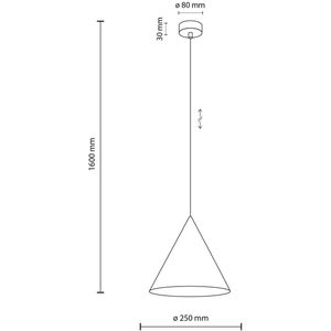 TK Lighting Hanglamp CONO, 1-lamp, Ø 25 cm, beige