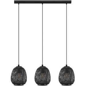 EGLO Hanglamp Dembleby, 3-lamps, zwart