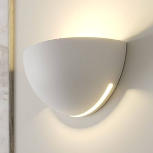 Lindby - Wandlamp - 1licht - gips - H: 14 cm - E14 - wit