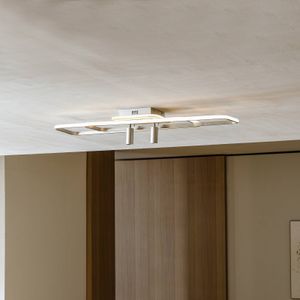 Lucande Tival LED plafondlamp, lang, nikkel