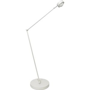 Lindby Vloerlamp Jyla, wit, verstelbaar, lens, 3000K