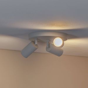 Argon Sado plafondspot, wit, staal, verstelbaar, 3-lamps rond
