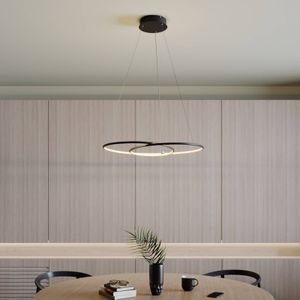 Lindby Lucy LED hanglamp, 70 cm, zwart mat