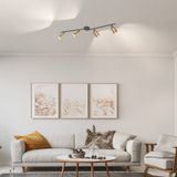 FISCHER & HONSEL LED plafondspot Vano bladgoud, 4-lamps