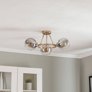 Lucea Plafondlamp Ranko, goud/chroom, 3-lamps