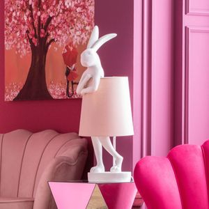 KAREN Animal Rabbit tafellamp wit/roze