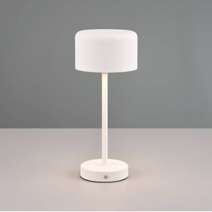 Reality Leuchten Jeff LED tafellamp, mat wit, hoogte 30 cm, metaal