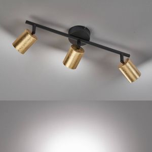 FISCHER & HONSEL LED plafondspot Vano bladgoud 3-lamps lang