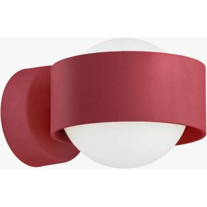 Argon Wandlamp Mado van glas en staal, rood