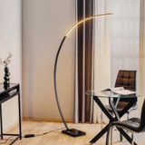 Trio Lighting LED boog-vloerlamp Bangkok, mat zwart