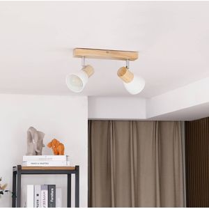 Lindby Thorin - houten plafondlamp met twee lampjes